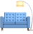 couch with lamp