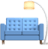 couch with lamp
