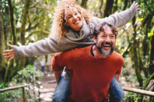 Active couple enjoying a healthy lifestyle through sustainable fitness and nutrition